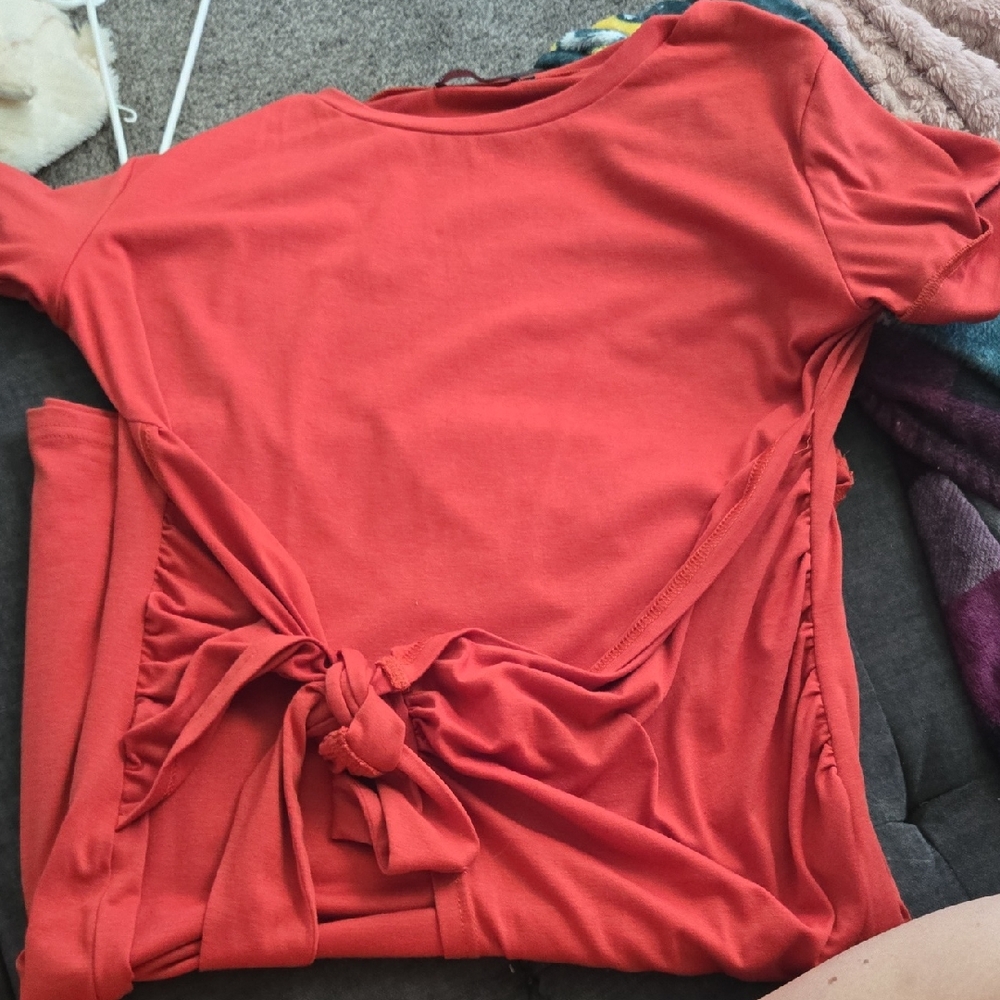 Women's Coral Tie-Back Dress